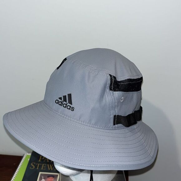 Adidas Gray Black Crushable Wide brim Aeroready Safari Sun Protection Hat cap - Picture 1 of 5